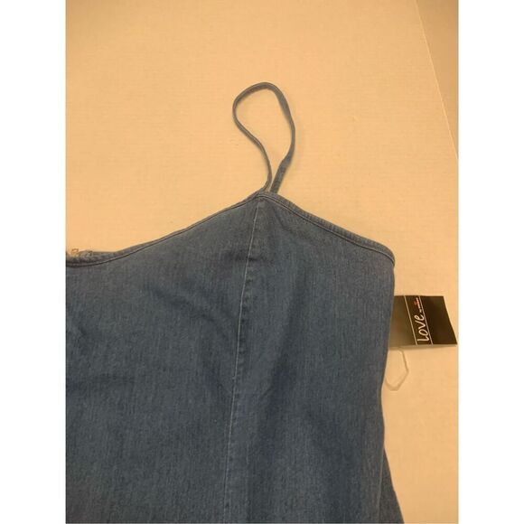 Denim Fringe Detail Plus Size Dress - Picture 5 of 11